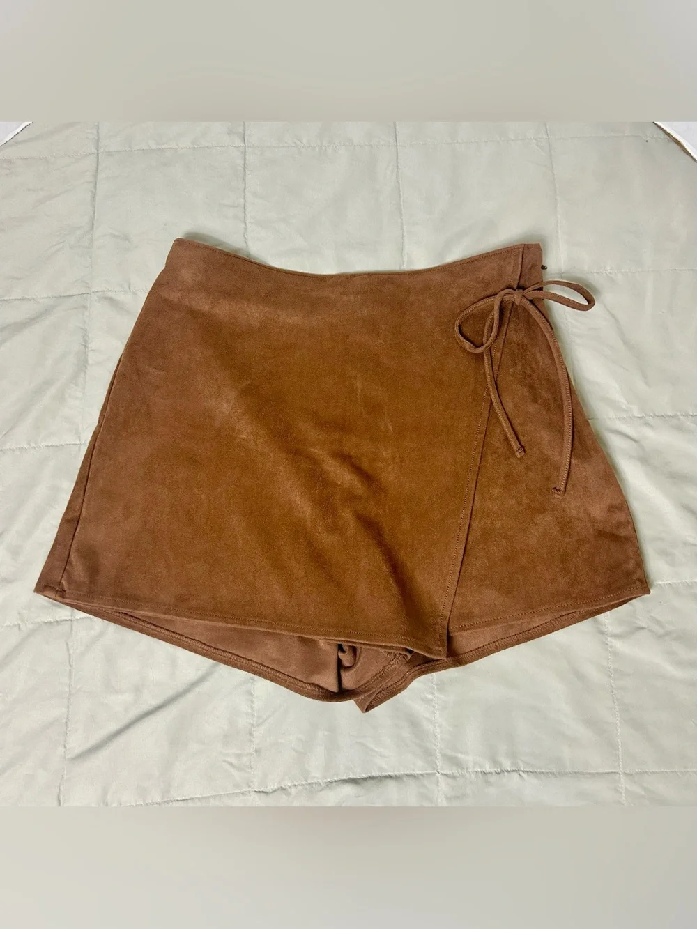 Brown Wrap-Front Women’s Shorts